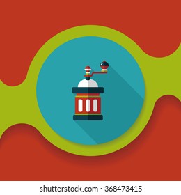 grinding coffee machine flat icon with long shadow,eps10
