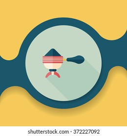 grinding coffee machine flat icon with long shadow,eps10
