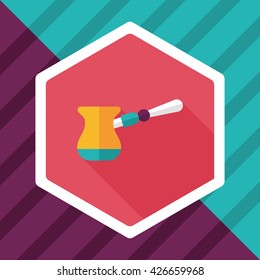 grinding coffee machine flat icon with long shadow,eps10