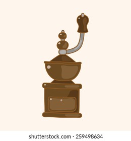 grinding coffee machine theme elements