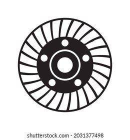 Grinding Disc. diamond grinding cup wheel tool for processing and leveling surfaces. vector illustration