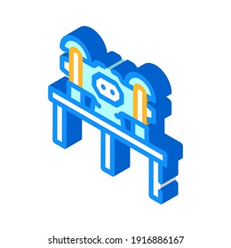 vectores de iconos isométricos de la industria de la molienda. señalización de la máquina de la industria de la molienda. ilustración de símbolo aislado