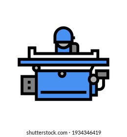 Farbsymbol der Schleifmaschine, Vektorgrafik. Schleifmaschinenzeichen einzelne Symbolillustration