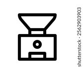 Grinding machine. Editable stroke vector icon.