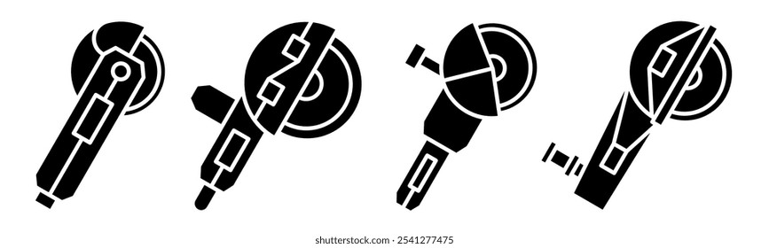 Grinding machine icon illustration.  Grinding machine icon set. Stock vector collection.