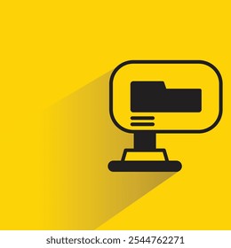 grinding machine icon with shadow on yellow background