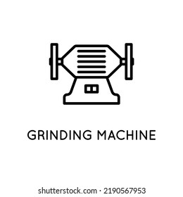 Grinding Machine Icon. Tool, Sharpening, Grinding, Processing, Plastic, Metal, Wood. Vector sign in simple style isolated on white background. Original size 64x64 pixels.