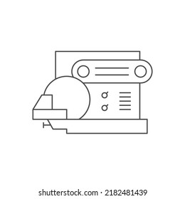 Grinding machine line outline icon