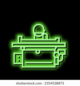 máquina de molienda de neón vector de señal de luz. ilustración de máquina de moldeo