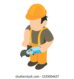 Grinding master icon. Isometric illustration of grinding master vector icon for web
