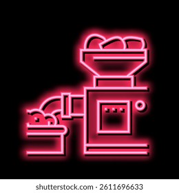 grinding meat device neon light sign vector. grinding meat device illustration