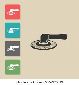 Grinding, polishing - vector thin line icon on white background. Symbol for web, infographics, print design and mobile UX/UI kit. Vector illustration, EPS10.