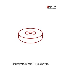 Grinding, polishing - vector thin line icon on white background. Symbol for web, infographics, print design and mobile UX/UI kit. Vector illustration, EPS10.