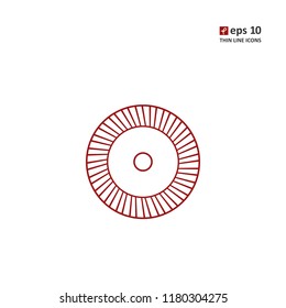 Grinding, polishing - vector thin line icon on white background. Symbol for web, infographics, print design and mobile UX/UI kit. Vector illustration, EPS10.