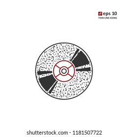 Grinding, polishing - vector thin line icon on white background. Symbol for web, infographics, print design and mobile UX/UI kit. Vector illustration, EPS10.