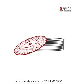 Grinding, polishing - vector thin line icon on white background. Symbol for web, infographics, print design and mobile UX/UI kit. Vector illustration, EPS10.