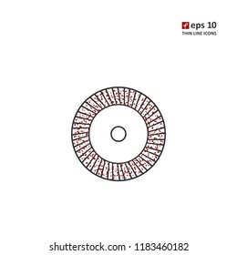 Grinding, polishing - vector thin line icon on white background. Symbol for web, infographics, print design and mobile UX/UI kit. Vector illustration, EPS10.
