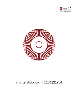 Grinding, polishing - vector thin line icon on white background. Symbol for web, infographics, print design and mobile UX/UI kit. Vector illustration, EPS10.
