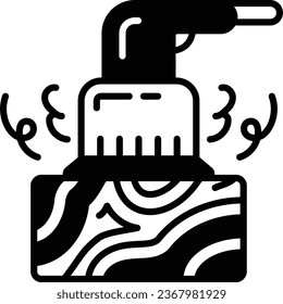 Grinding wheel on wooden surface vector icon design Handyman Service symbol, House Repairing sign Civil Engineering and Building Contractor stock illustration, Orbital eccentric sander grinder concept
