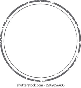 Gringy round frame. Blank postal stamp template