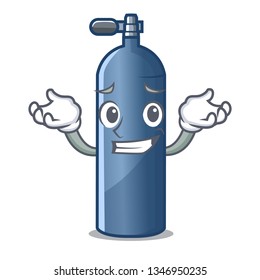 Grinning air tank diving isolated the mascot