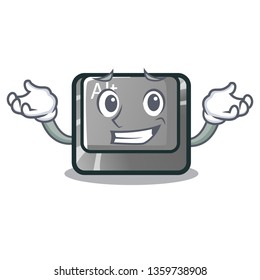 Grinning alt button isolated with the mascot