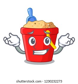 Grinning beach bucket shape the fun character