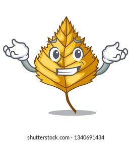 Grinning birch leaf isolated in the character