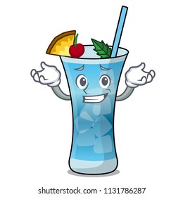 Grinning blue hawaii character cartoon