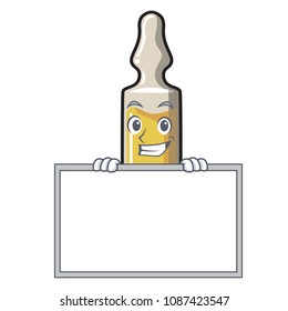 Grinning with board ampoule character cartoon style