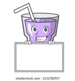 Grinning with board berry smoothie character cartoon