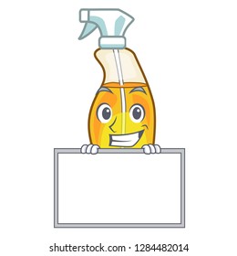 Grinning with board bottle spray in the character form