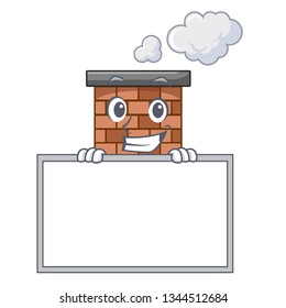 Grinning with board brick chimney in the shape mascot