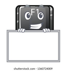 Grinning with board button f1 isolated in the mascot