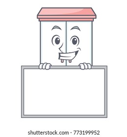 Grinning with board cabinet character cartoon style