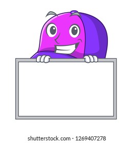 Grinning with board cap shape in the a cartoon