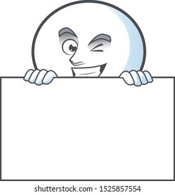 Grinning with board cartoon circle bubble for the text.