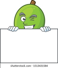 Grinning with board casimiroa fruit cartoon for organic herb