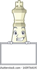 Grinning with board chess king isolated in the character
