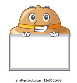 Grinning with board cork hat isolated on the mascot