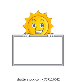 Grinning with board cute sun character cartoon