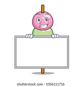 Grinning with board dango character cartoon style
