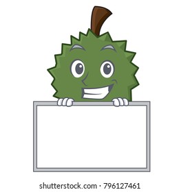 Grinning with board Durian character cartoon style