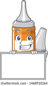 Grinning with board ear drops isolated in the cartoon