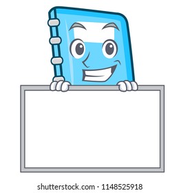 Grinning with board education character cartoon style
