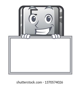 Grinning with board F button in the character shape