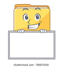 Grinning with board folder character cartoon style