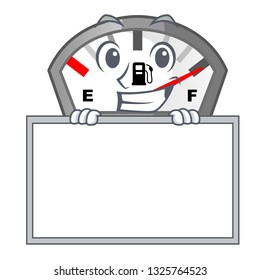 Grinning with board gasoline indicator in the character shape