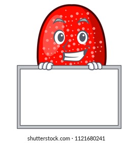 Grinning with board gumdrop character cartoon style