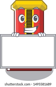 Grinning with board hammer cartoon shaped character game machine